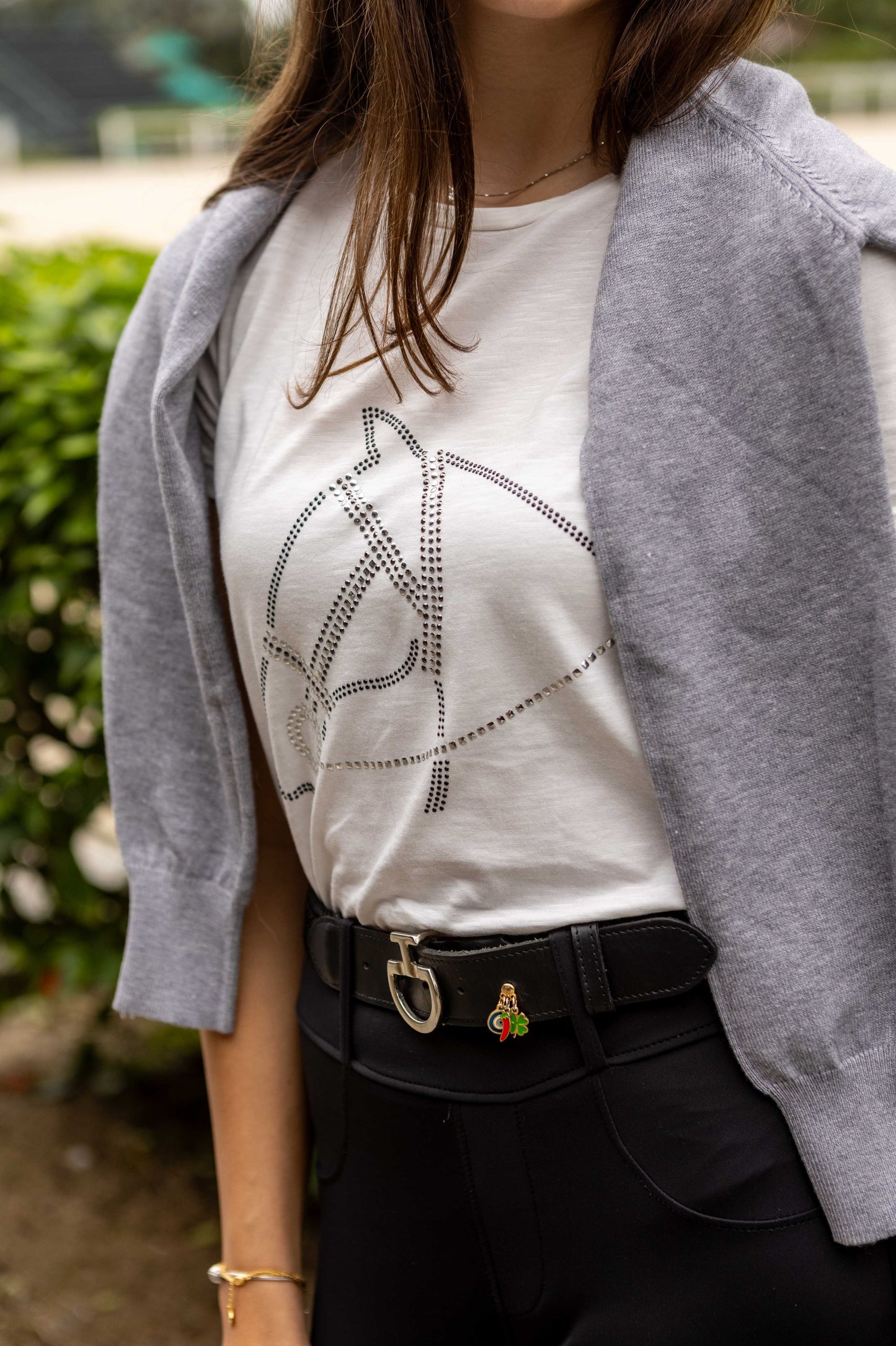 Camiseta Cavalo Rédeas Strass