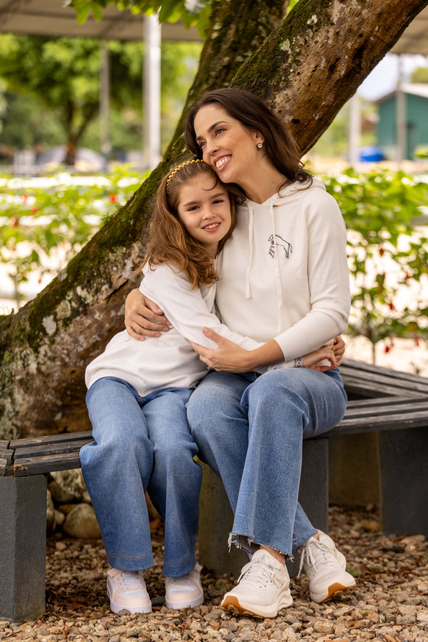 Pullover com capuz Barras