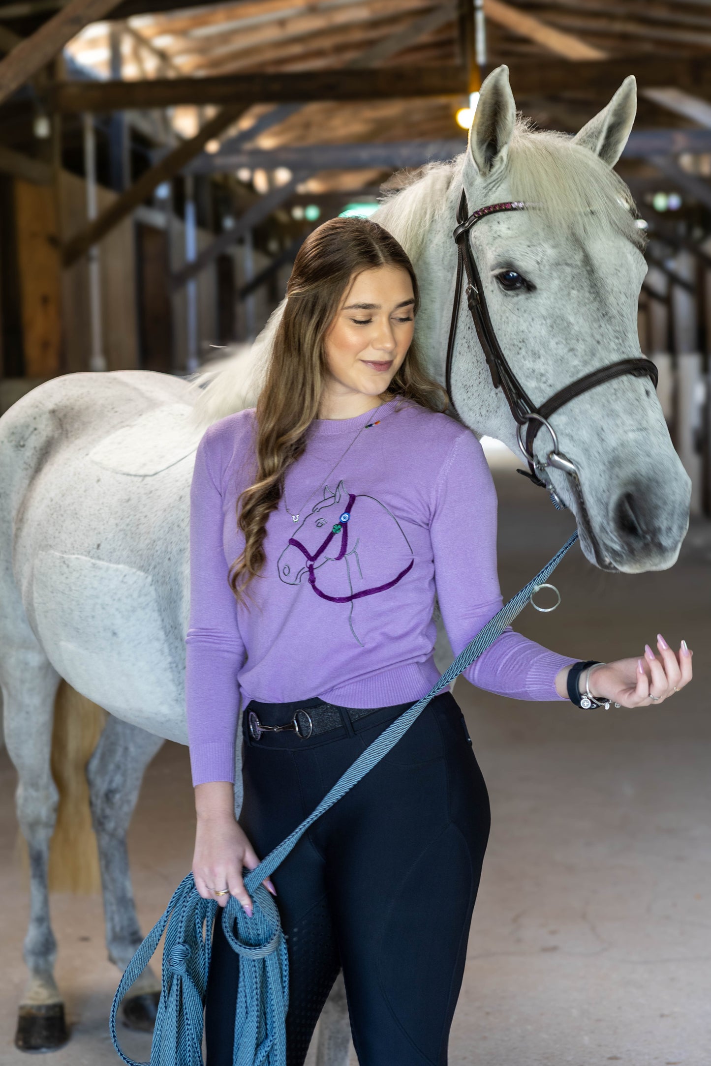 Pullover Careca Cavalo Perfil - Lilás