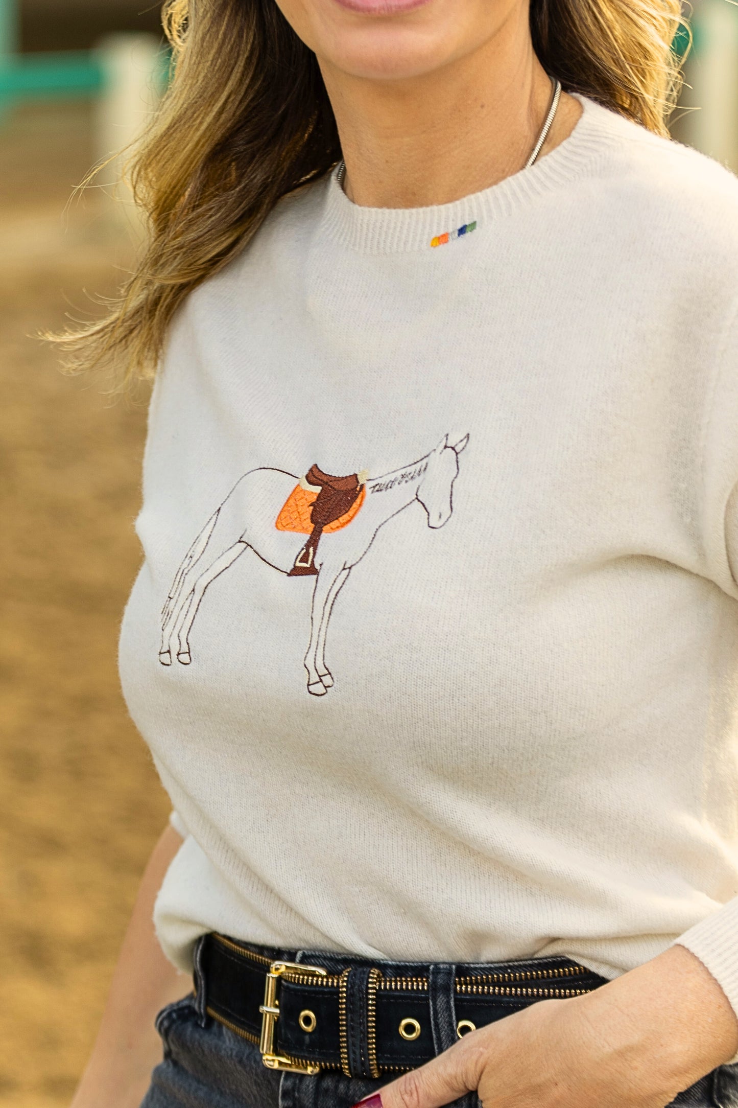 Pullover Lã cavalo com sela