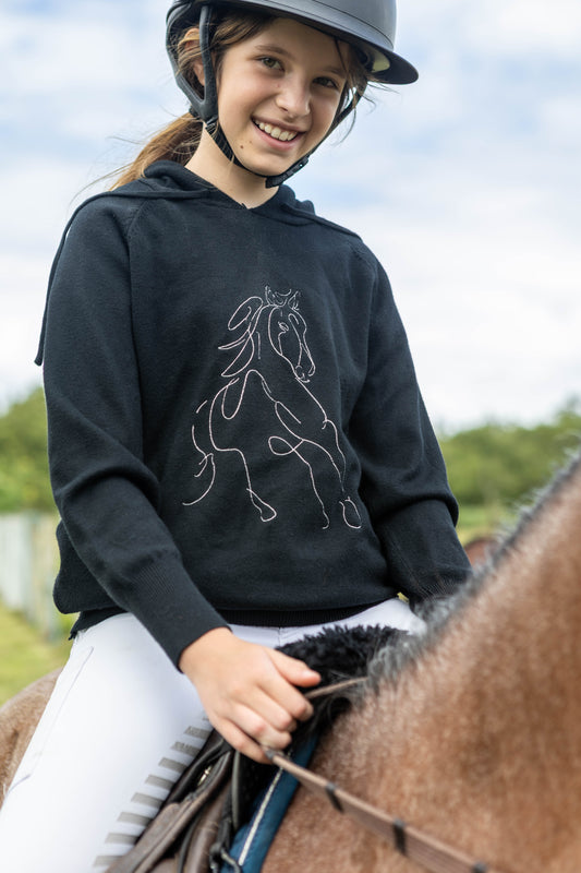 Pullover com Capuz cavalo correndo