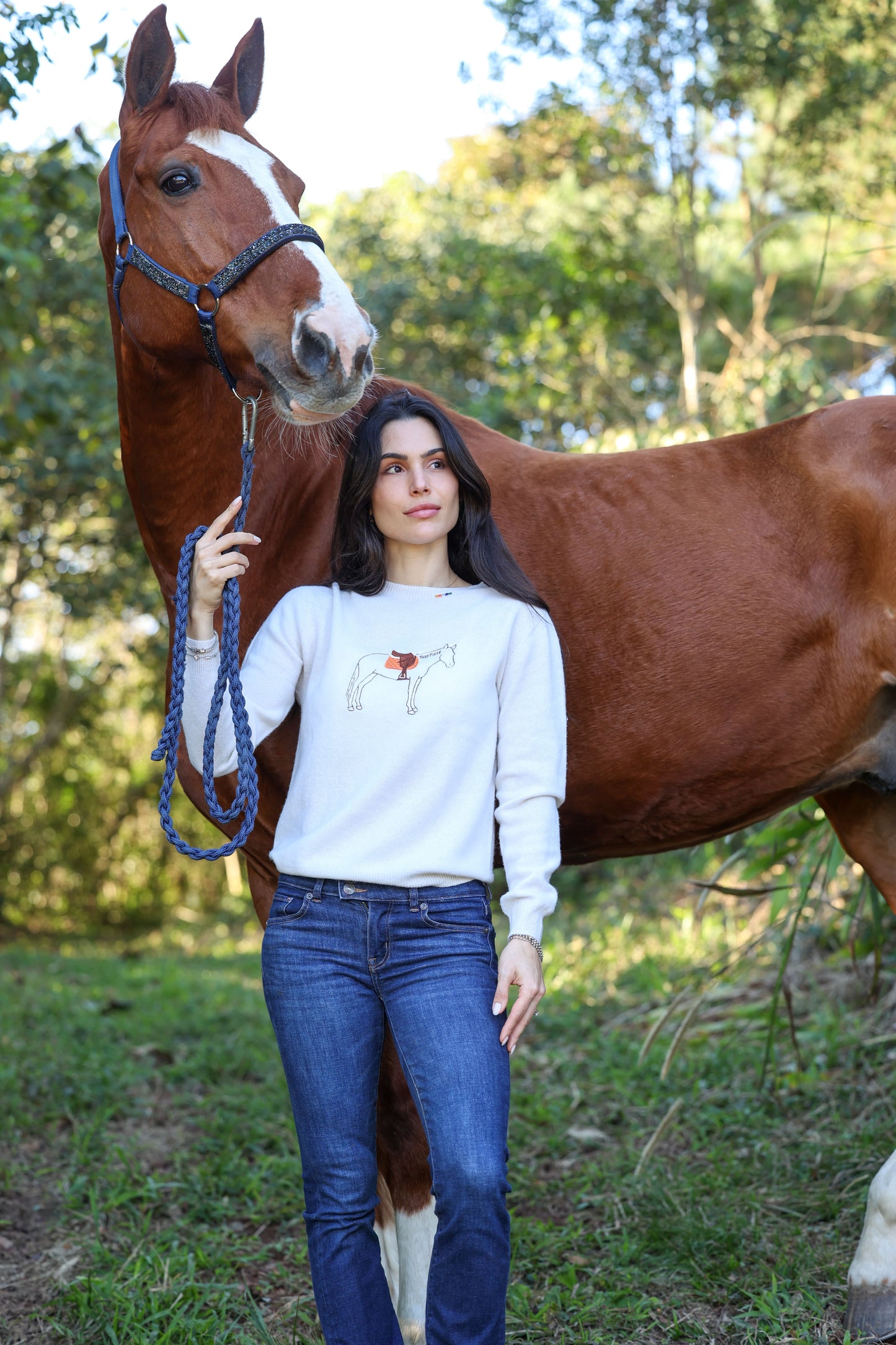 Pullover Lã cavalo com sela