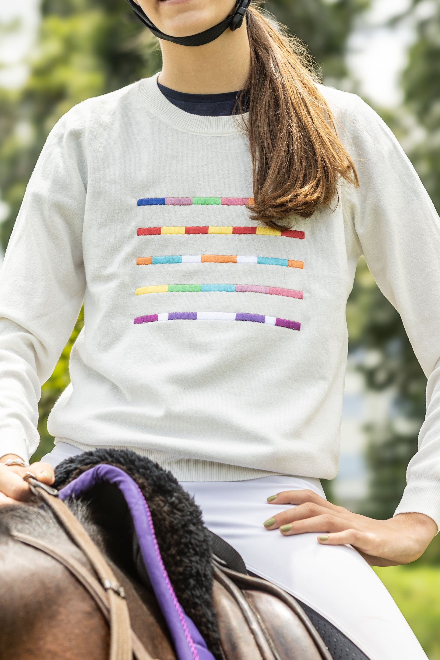 Pullover careca - Barras - Branco