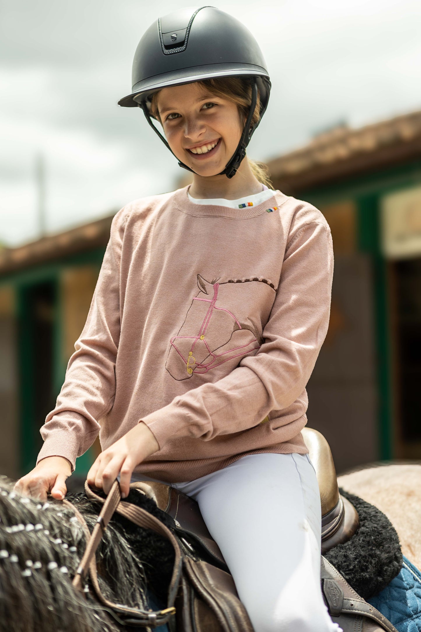 Pullover careca - Cavalo Rédeas - Rosa