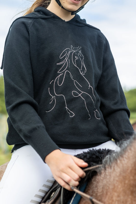 Pullover com Capuz cavalo correndo