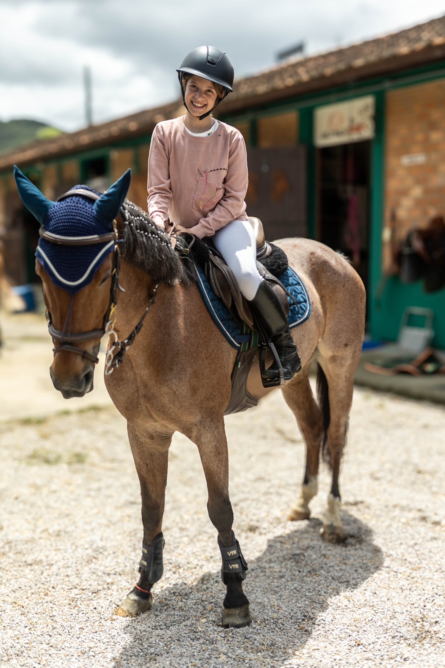 Pullover careca - Cavalo Rédeas - Rosa